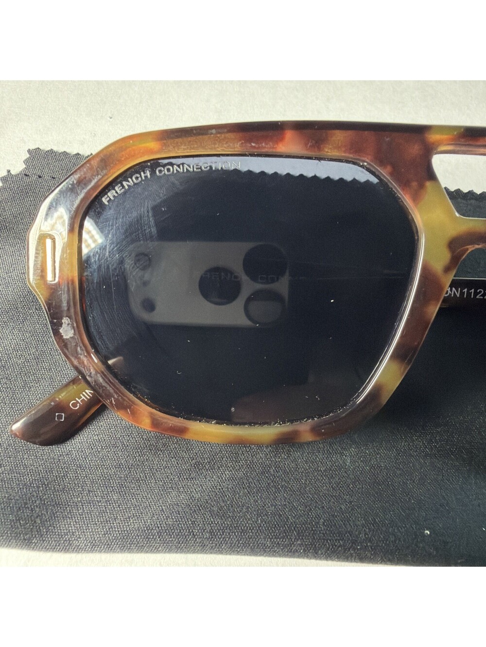 French Connection UN1122 FC 23 55 TRT Tortoise Square Sunglasses Cat 3